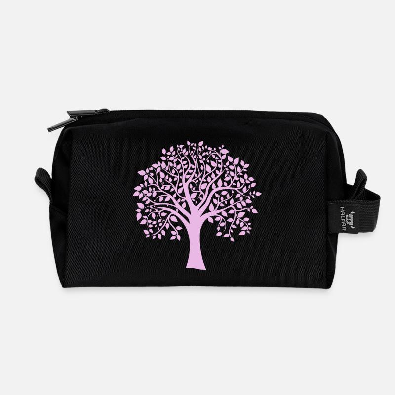 Icon Lila-Jumbo-Baum-Print-Silhouette - Recycelte Kulturtasche - Schwarz