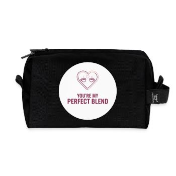 You're My Perfect Blend – Loving - Recycled Toiletry Zip Bag - black - Front