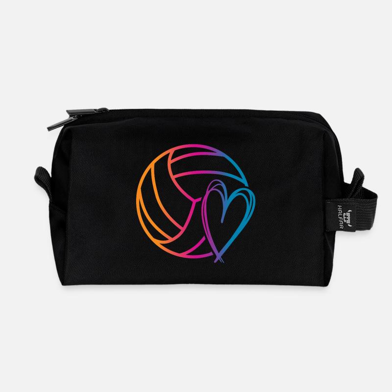 Volleyball Ball - Recycelte Kulturtasche - Schwarz