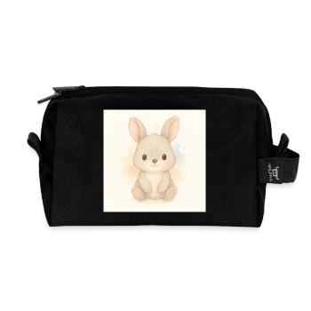 Kindermotiv_Haeschen - Recycled Toiletry Zip Bag - black - Front