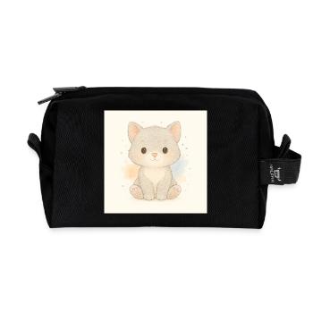 Kindermotiv_Kaetzchen - Recycled Toiletry Zip Bag - black - Front