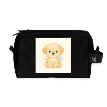 Kindermotiv_Welpen - Recycled Toiletry Zip Bag - black - Front
