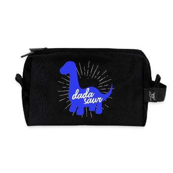 Conception du slogan drôle de dinosaure Daddysaurus Rex - Trousse de toilette en tissu recyclé - noir - Devant