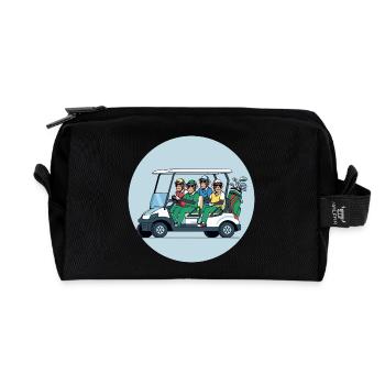 Golftruppe im Golfwagen - Recycelte Kulturtasche - Schwarz - Vorne