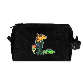 Capybara-Secret Agent - Recycled Toiletry Zip Bag - black - Front