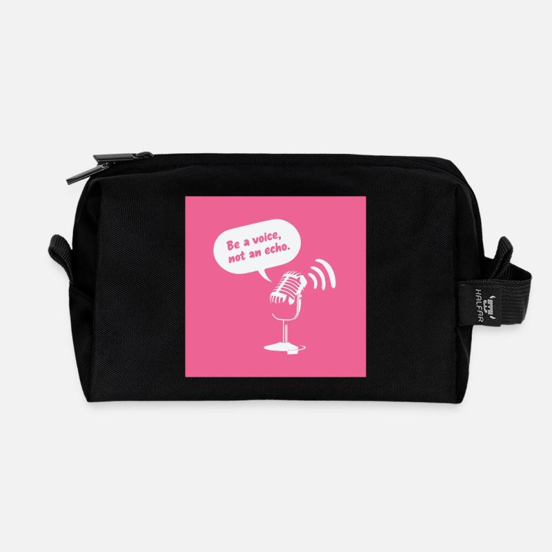 Be a Voice, Not an Echo - Recycled Toiletry Zip Bag - black