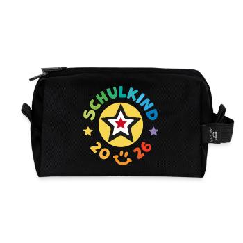 Schulkind 2026 Einschulung Schulanfang - Recycelte Kulturtasche - Schwarz - Vorne