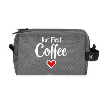 Mais d’abord, déclaration d’amateur de café - Trousse de toilette en tissu recyclé - anthracite - Devant