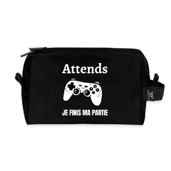 Warte, ich beende mein Spiel gerade - Recycelte Kulturtasche - Schwarz - Vorne