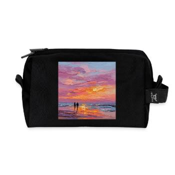 Sonnenuntergang - Recycelte Kulturtasche - Schwarz - Vorne