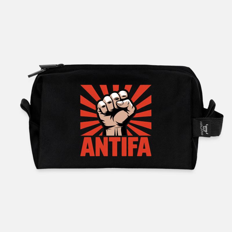 Antifa - Antifascist Merch - Recycelte Kulturtasche - Schwarz