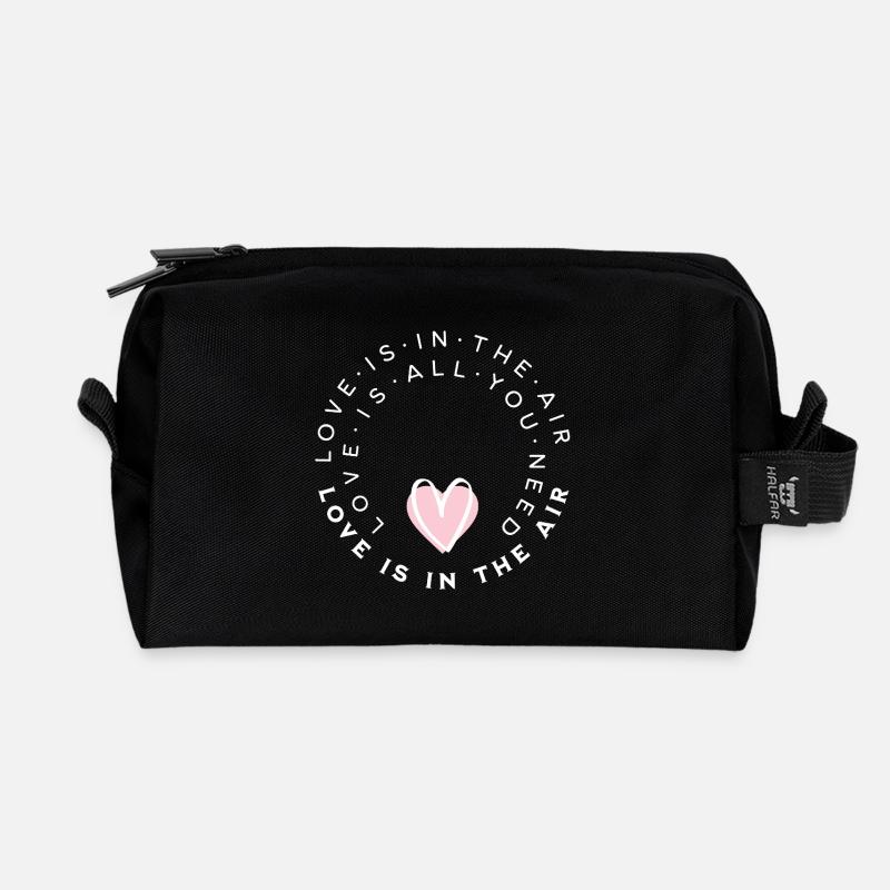 Liebe liegt in der Luft Kreisherz - Recycelte Kulturtasche - Schwarz