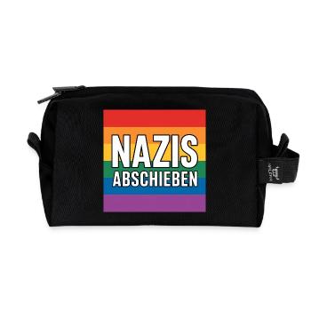 Nazis Abschieben - Antifa Tee - Recycelte Kulturtasche - Schwarz - Vorne