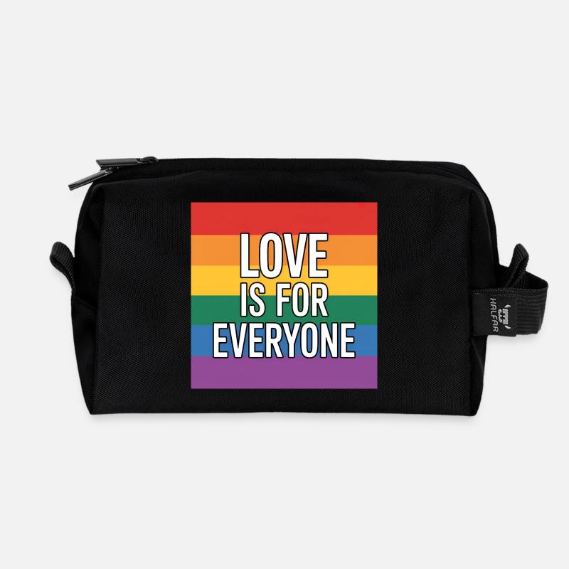 Love is for Everyone - Antifa Rainbow Tee - Recycelte Kulturtasche - Schwarz