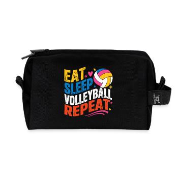Volleyball Saying Beachvolleyball - Recycled Toiletry Zip Bag - black - Front