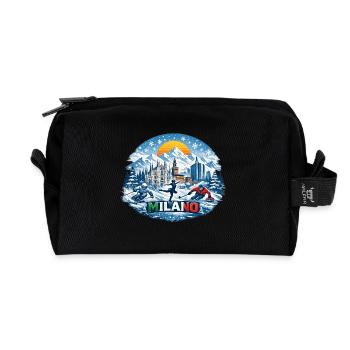 Milaner Wintersport-Ikone - Recycelte Kulturtasche - Schwarz - Vorne