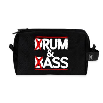 Drum & Bass Rum & Ass Funny Drummer - Recycled Toiletry Zip Bag - black - Front