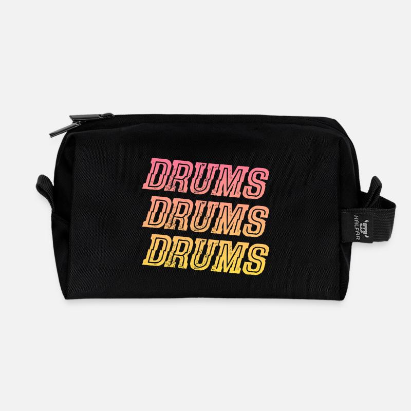 Drums Drums Drums - Recycelte Kulturtasche - Schwarz
