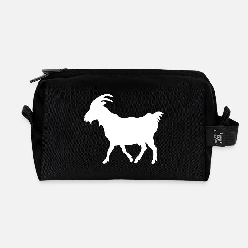 Blanc de chèvre - Trousse de toilette en tissu recyclé - noir
