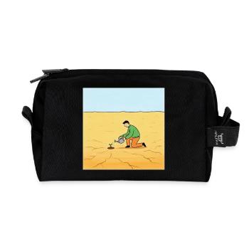 Samen der Hoffnung in der Wüste - Recycelte Kulturtasche - Schwarz - Vorne
