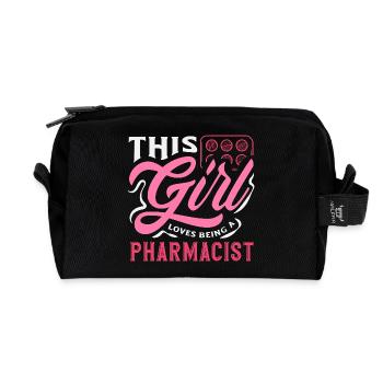 This Girl Loves Being A Pharmacist - Recycled Toiletry Zip Bag - black - Front