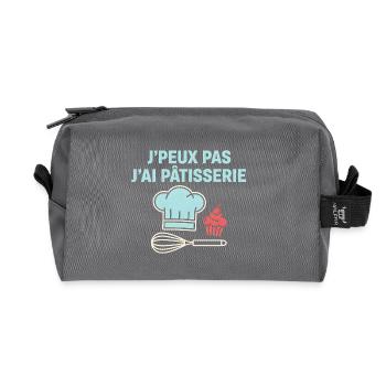 I can't I pastry - Recycled Toiletry Zip Bag - anthracite - Front