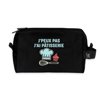 J’peux pas j’ai pâtisserie - Trousse de toilette en tissu recyclé - noir - Devant