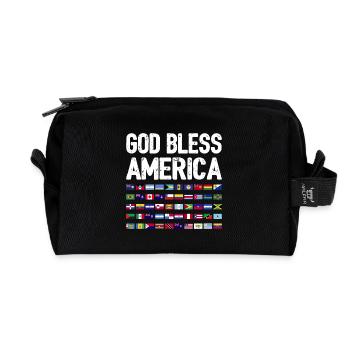 Que Dieu bénisse l’Amérique Continent Tous les pays Patrimoine - Trousse de toilette en tissu recyclé - noir - Devant