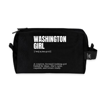 Portrait de la fille Washington Typographe - Trousse de toilette en tissu recyclé - noir - Devant