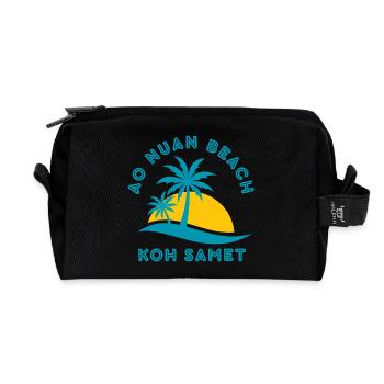 Koh Samet Palm Beach Sunset - Recycled Toiletry Zip Bag - black - Front