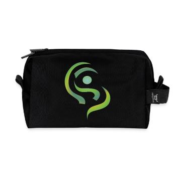 yoga_design_1 - Recycled Toiletry Zip Bag - black - Front