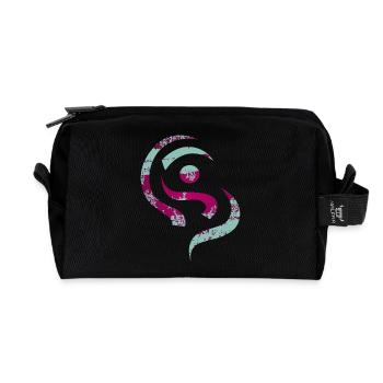yoga_design_13 - Recycled Toiletry Zip Bag - black - Front