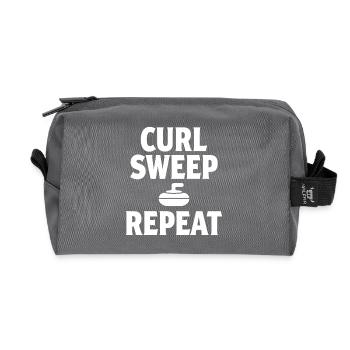 Curl Sweep Repeat Curling Sport Eissport - Recycelte Kulturtasche - Anthrazit - Vorne