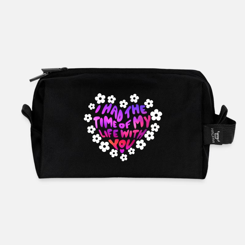 Ich hatte die Zeit meines Lebens mit dir - Recycelte Kulturtasche - Schwarz