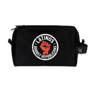 Lations gegen Republikaner – Antifaschistischer Tee - Recycelte Kulturtasche - Schwarz - Vorne