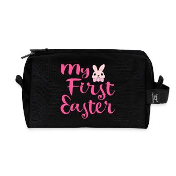 My First Easter Rabbit - Recycled Toiletry Zip Bag - black - Front
