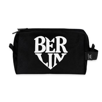 Berlin Herzschrift Logo - Recycelte Kulturtasche - Schwarz - Vorne