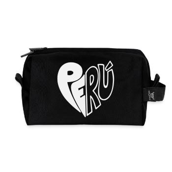 Peru Hand Drawn Logo - Farbe variabel  - Recycelte Kulturtasche - Schwarz - Vorne