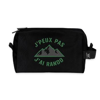 Green Mountains and Slogan Hiking - Recycled Toiletry Zip Bag - black - Front