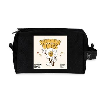 Sommer Vibes Design - Recycelte Kulturtasche - Schwarz - Vorne
