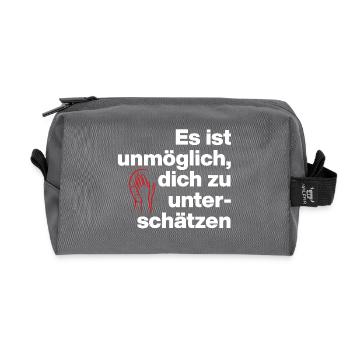 ES IST UNMÖGLICH, DICH UNTERSCHÄTZEN. SARKASMUS - Recycelte Kulturtasche - Anthrazit - Vorne