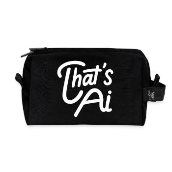 "That's AI" Handwritten Typography - Recycled Toiletry Zip Bag - black - Front