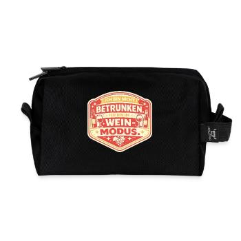 Wine Mode: Not Drunk Sticker - Recycled Toiletry Zip Bag - black - Front