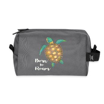 Tortue de mer Née pour errer - Trousse de toilette en tissu recyclé - anthracite - Devant