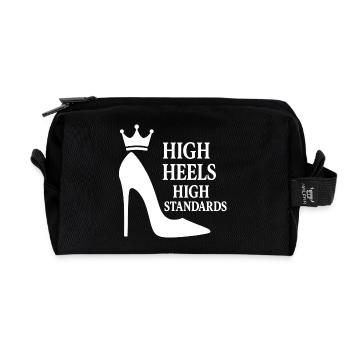 High Heels High Standards: Power Statement Queen - Recycled Toiletry Zip Bag - black - Front