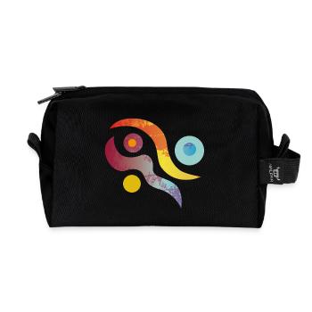 Yoga design_45 - Recycled Toiletry Zip Bag - black - Front