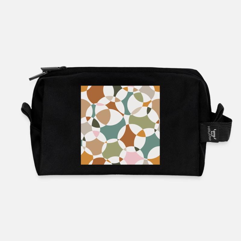 Kreisgeometrie - Recycelte Kulturtasche - Schwarz