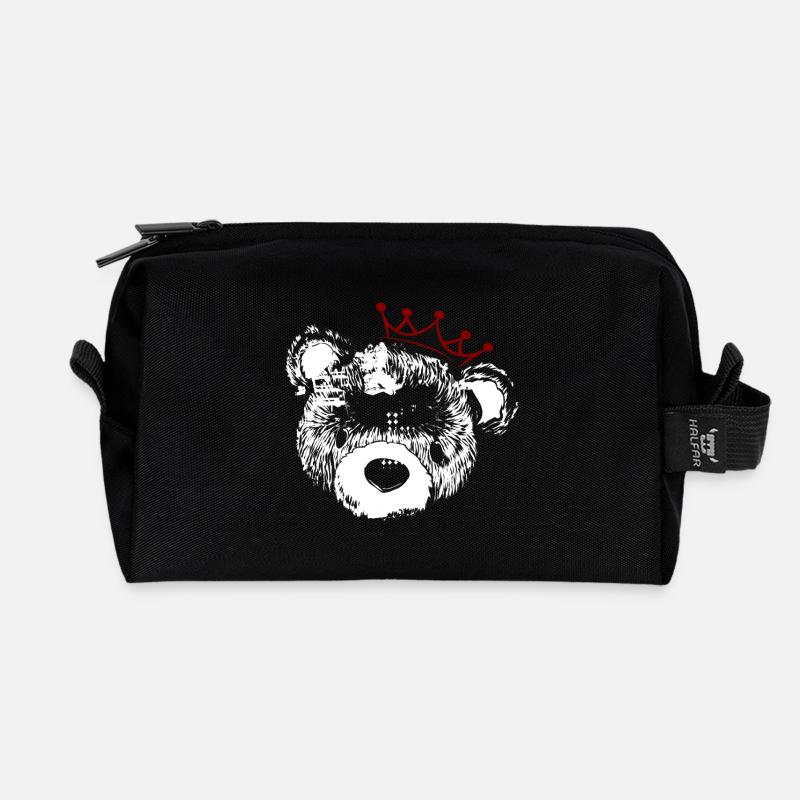 King Bear - Recycelte Kulturtasche - Schwarz