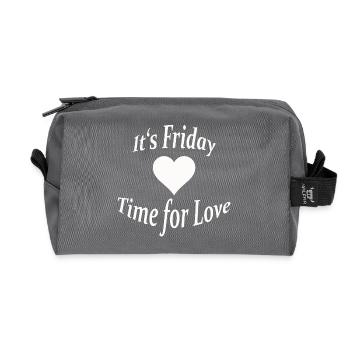 FRIDAY - TIME FOR LOVE - Recycled Toiletry Zip Bag - anthracite - Front