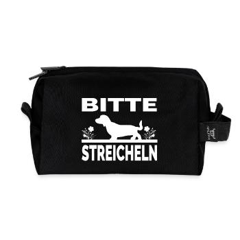 Dackel - Recycelte Kulturtasche - Schwarz - Vorne